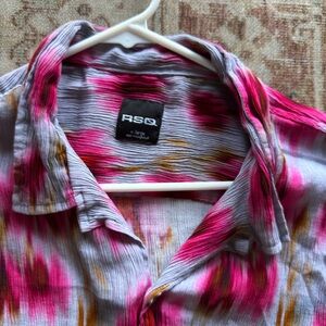 RSQ Vibrant Pink and White Shirt